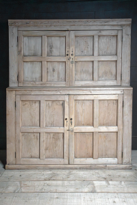 Lutyens arts and crafts English housekeepers cabinet silvered Pitch Pine Late 19th century Circa 1890 vintage antique kingham alton hampshire UK for sale