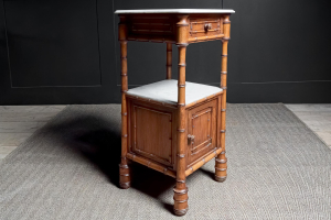 French faux bamboo wash stand Jardiniere Carrara marble cherrywood Circa 1900