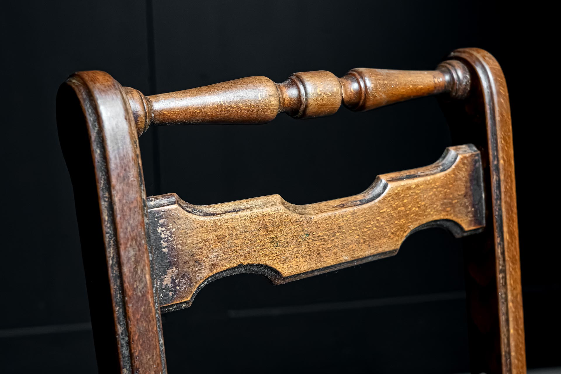 six Swiss alpine oak chairs mountain ski lodge Late 19th century