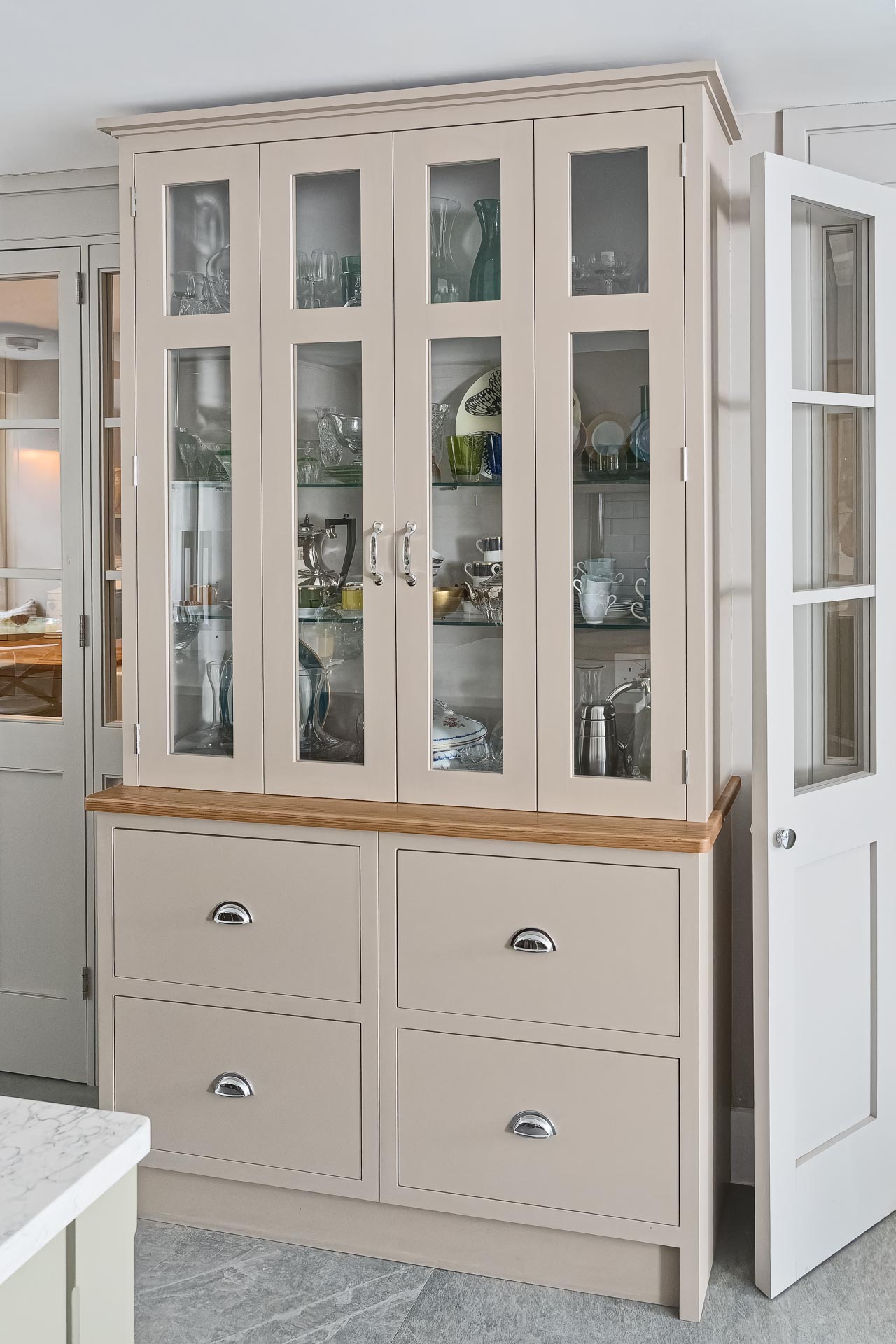 Traditional bespoke kitchen pantry utility scullery Hampstead North London alton hampshire guildford surrey shaker style luxury hand painted hand made miele fisher paykel armac martin farrow and ball quooker silestone caesarstone quartz maeble