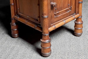 French faux bamboo wash stand Jardiniere Carrara marble cherrywood Circa 1900