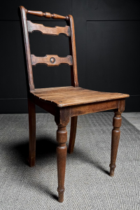 six Swiss alpine oak chairs mountain ski lodge Late 19th century