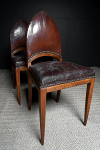 19th-century mahogany hall chairs mitre-back chairs on tapered front legs sabre back legs studded brass edge detail. Circa 1828 antiques vintage alton hampshire guildford surrey