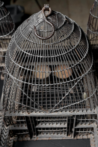 Victorian wirework bird cage feeders swing English Circa 1880  antiques vintage alton hampshire guildford surrey