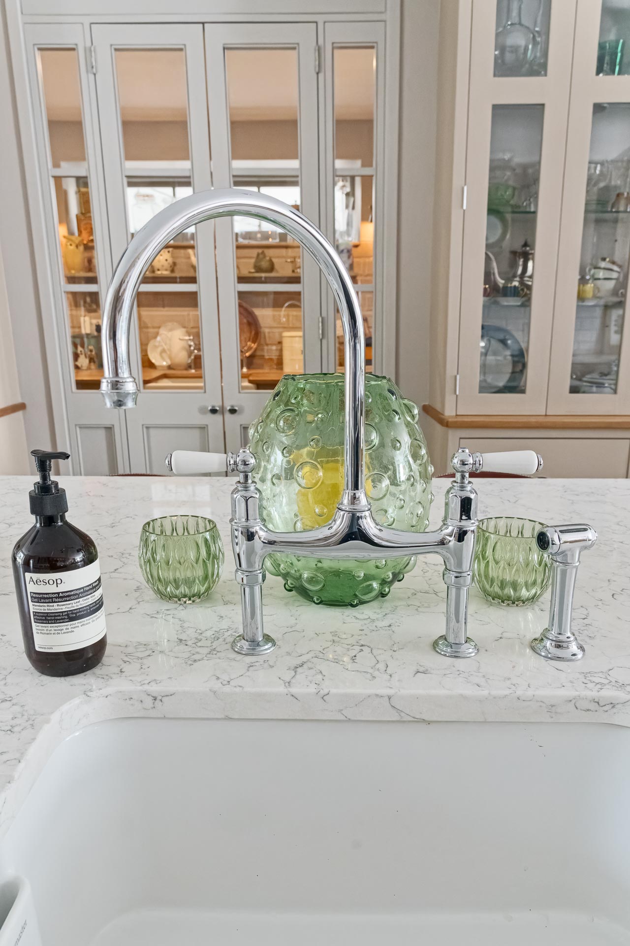 Traditional bespoke kitchen pantry utility scullery Hampstead North London alton hampshire guildford surrey shaker style luxury hand painted hand made miele fisher paykel armac martin farrow and ball quooker silestone caesarstone quartz maeble